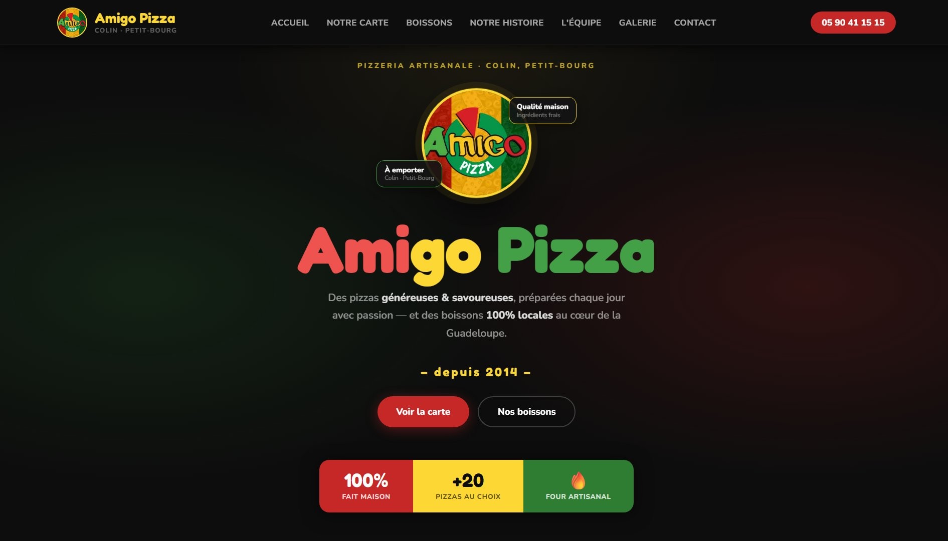 Aperçu du site Amigo Pizza