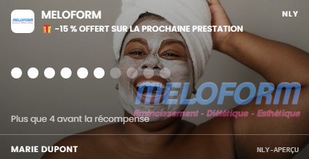 Aperçu de la carte de fidélité digitale Méloform