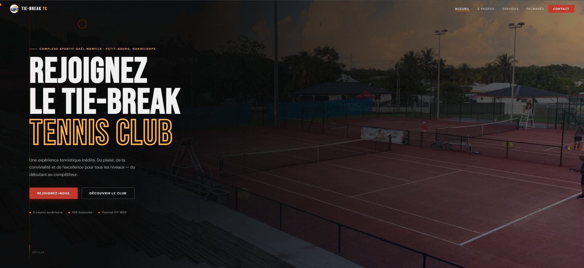 Aperçu du site Tie-Break Tennis Club
